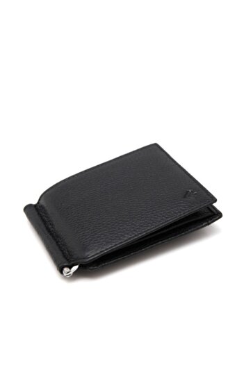 Eminsa Black Leather Men's Wallet with Money Clip