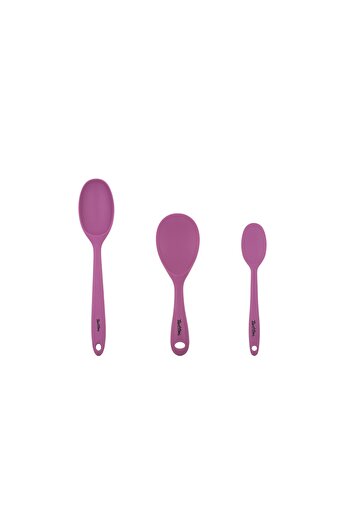 Tantitoni Cherry Colored 3-Piece Silicone Spoon Set