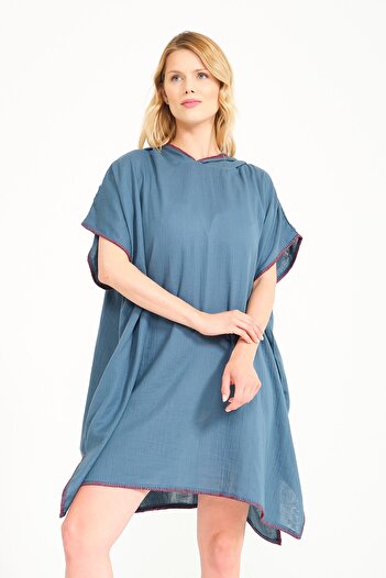 Miespiga Unisex Γυναικείο φόρεμα παραλίας Poncho για ενήλικες με κουκούλα μουσελίνας