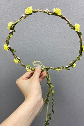 Hobigram Yellow Paper Rose Petal Bridesmaid Tiara and Gift Children's Tiara – Other Hair Accessories, Stylish Design