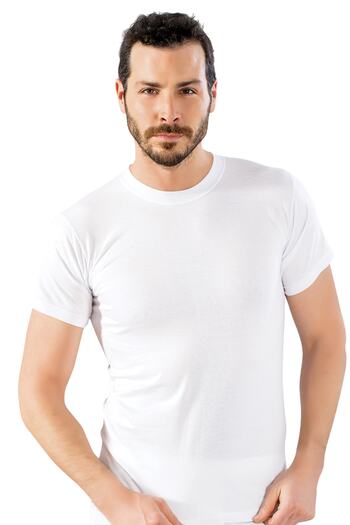 LÜXDRM 5-Piece Combed Cotton Crew Neck Men's Undershirt Made from 100% Cotton Threads