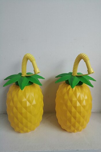 FlamingoHome Tropic Breezy 2-Piece Pineapple Straw Drinker