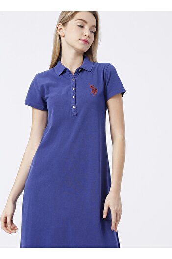 U.S. Polo Assn. Rochie albastră cu croială mare