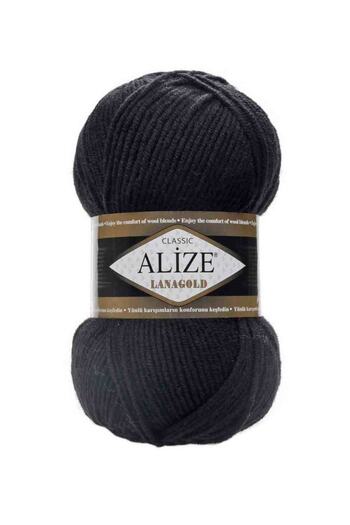 Alize Black Lanagold Hand Knitting Yarn 060