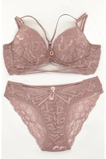 Le Jardin 5025-b Supported-underwire Silicone Bra Set with Piping Strips