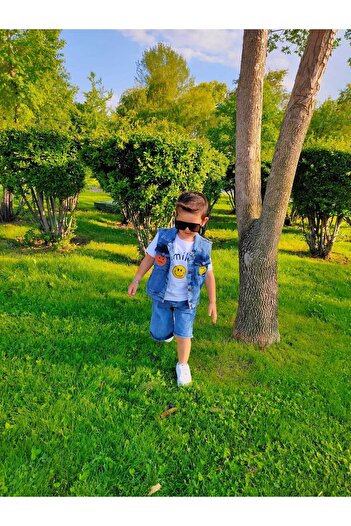 ELISHA Boy's Denim Shorts Vest 3 Piece Set