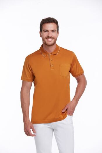 Hatemoğlu Orange Regular Fit Plain 100% Cotton Polo Collar T-Shirt