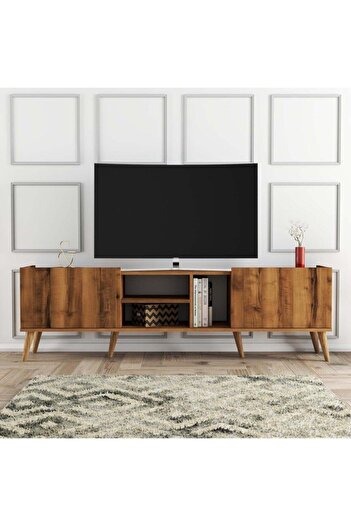 Mezza 1340 Lotus 180 Cm (AHŞAP AYAKLI) Tv Ünitesi Hat Rengi