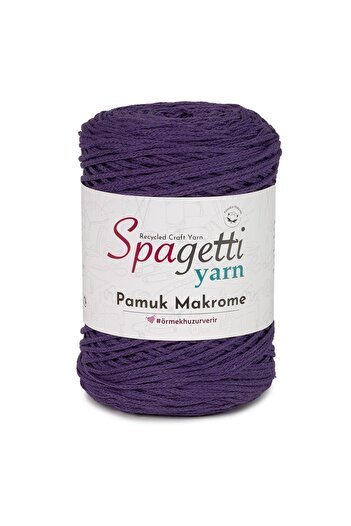 Spagettiyarn Mor Pamuk Makrome Ip