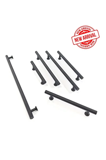 ARON 4122-128 (2 PCS) Luxury Matte Black Stainless Handle Tv Unit Kitchen Cabinet Drawer Furniture Handle 128mm