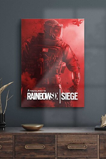 Decovetro Masă din sticlă Rainbowsix Siege Red