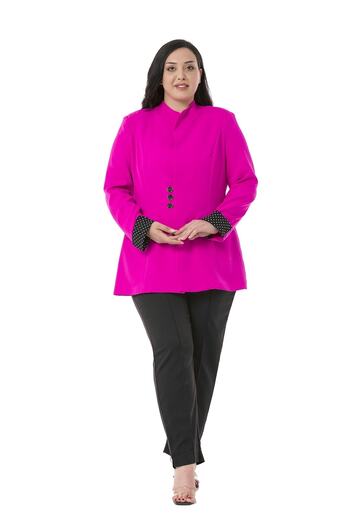 DISENTIS MODEST Σετ Μπλούζα Μπλούζα Plus Size Φούξια