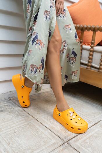 ANGELİNA JONES Tango Women's Orange Beach Slippers