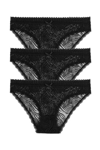 SUWEN Black 3P Lace Slip