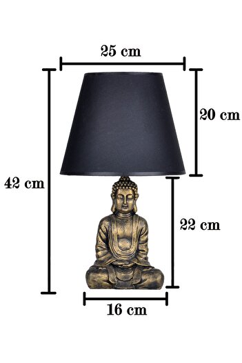 Qdec Modern Dizayn Buda Abajur Turkuaz-lacivert