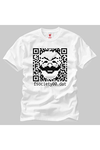 Crazy Κύριος. Ανδρικό μπλουζάκι Robot Fsociety Qr Code
