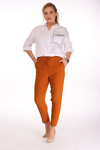 SERTUĞ Elastic Waist Trousers Tile