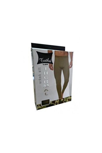 Tutku Men's Khaki Green Thermal Tights 3 Pack