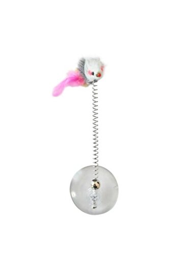 Tam12 Suction Cup Mouse Cat Toy Spring Pilgrim Non-Lying Mouse Chasing Game Attached to Glass