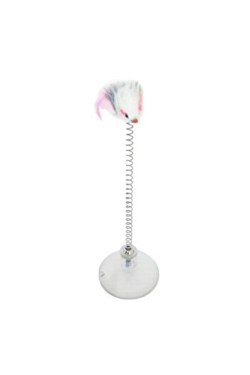 Tam12 Suction Cup Mouse Cat Toy Spring Pilgrim Non-Lying Mouse Chasing Game Attached to Glass