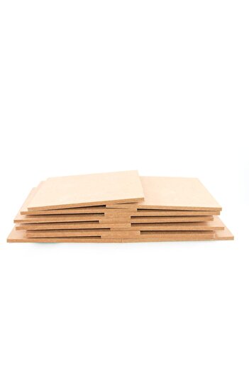 emilysamy Chipboard Square Board White Brown Hobby Raw Material 15x15 Pack of 100