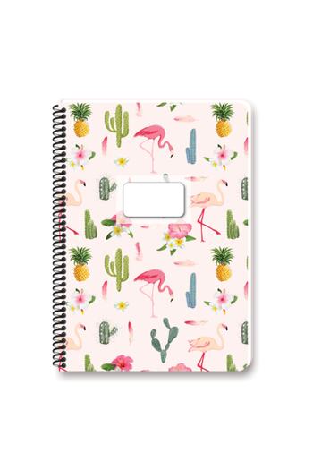 KESKİN COLOR Pets A4 80 Sheets Checked Paperboard Cover Spiral Notebook 60 Grams (Pack of 4)