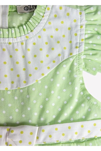 Ozmoz By Mukadder Özden Frilly Green Summer Baby Girl Dress