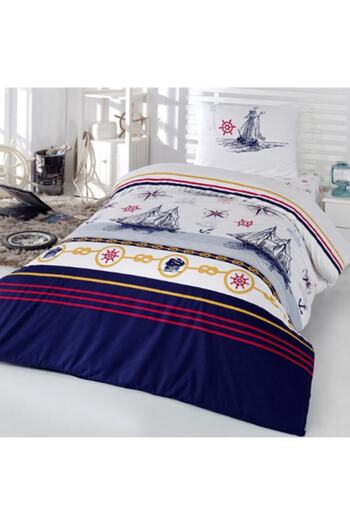 Kristal By Taç Σετ ύπνου Navy Blue Single Crystal Ranforce