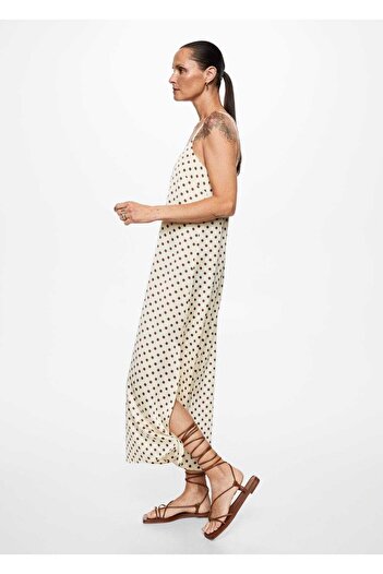 MANGO Woman Φόρεμα πουά σατέν
