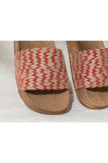 English Home Coastal Rope Women's Street Slippers 36 Red