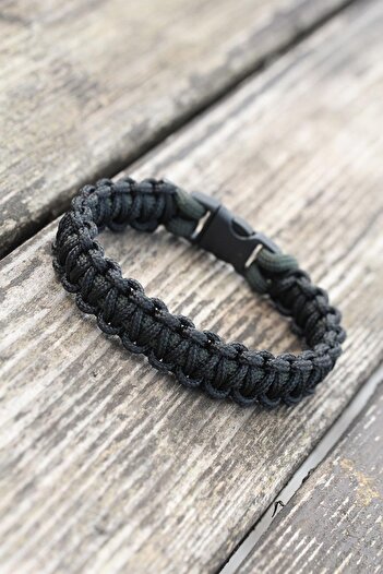 Clariss Khaki Black Paracord Men's Bracelet