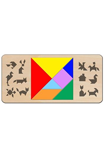 AVMmarketim Wooden Tangram Intelligence Game Strategy Educational Intelligence Development Game