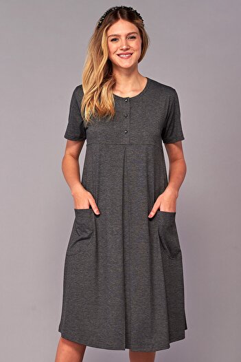 Flora Maternity Maternity Nightgown Dress Smoked