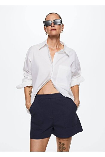 MANGO Woman Cotton Shorts with Pockets