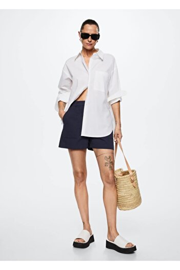 MANGO Woman Cotton Shorts with Pockets