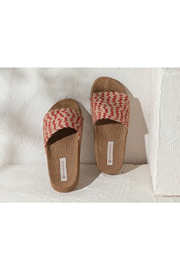 English Home Coastal Rope Women's Street Slippers 36 Red