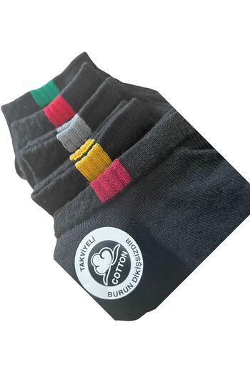 socksbox 5 Li Unisex Dikişsiz Kısa Çorap/ Siyah5