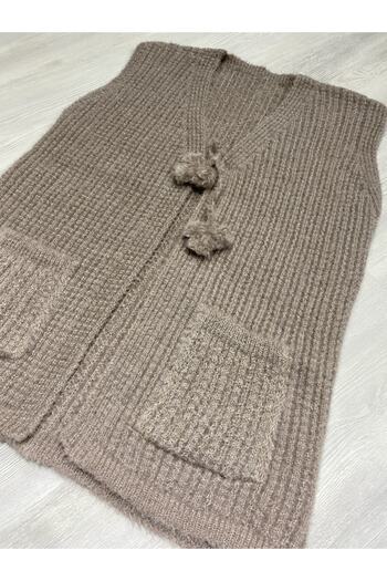AYHANHOME Soft Knitted Women's Vest with Pockets