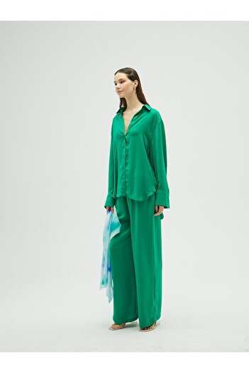 Juste Studio Green Satin Shirt