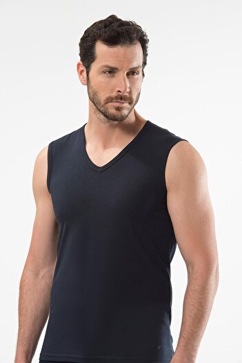 Cacharel 3 Men's Sports V-Neck Undershirt 95% Cotton 5% Elastane
