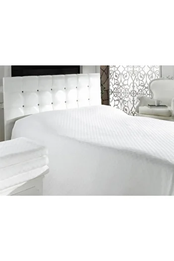 Lotus Home Checkerboard Pattern Pique Double 200 * 240 White Bedspread
