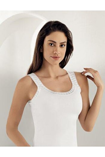 Şahinler 6 Pack Lycra and Guipure Lace Strappy Undershirt - B614