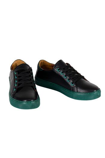 NOOSY Green - Genuine Leather Women's Sneakers