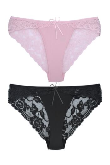 Zena 2-Piece Cotton Lace Back Slip Women's Panties