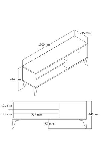 Mezza 1560 Retro Tv Ünitesi 120 cm Amalfi Rengi