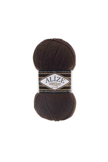 Alize Superlana Classic 026 Brown Vest Cardigan Sweater Yarn 25% Wool 100 Gr 280 Meters