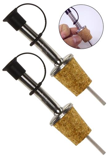 Binbirreyon 2 Pieces Corked Metal Dropper Pourer Bottle Tip Stopper Plug Service Apparatus with Lid Ra113