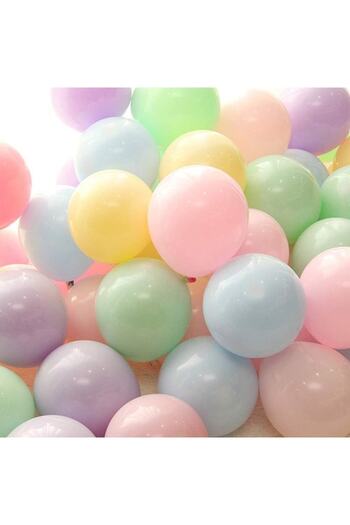 Parti dolabı Set of 12 Mixed Color Macarons Pastel Balloons