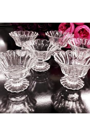 Bastonlu Cms Glass Footed Jam Bowl Set of 6