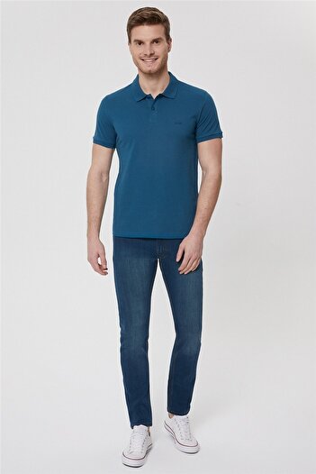 Lee Cooper Ανδρικό μπλουζάκι με γιακά πόλο Twins Petrol